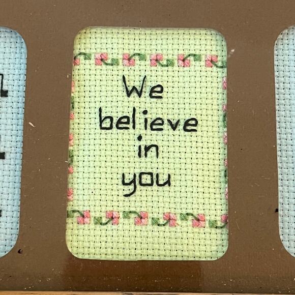 Vintage Framed Cross Stitch Sampler Inspirational Sayings Wall Art 14.5"x11.5" - Picture 11 of 16